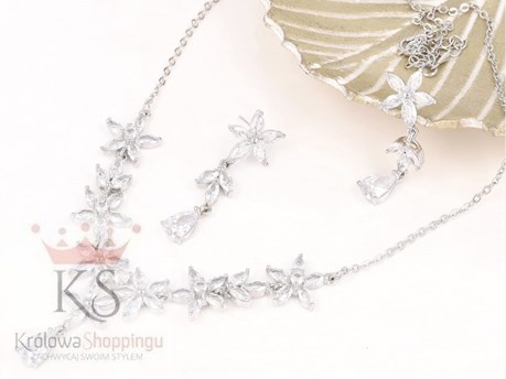 Komplet kryształ kwiatki