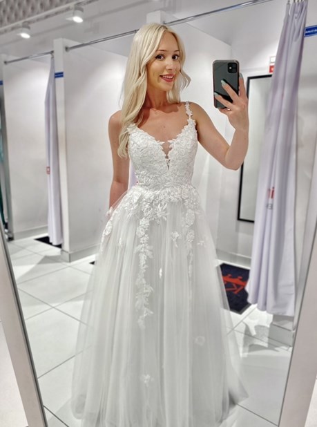 Sukienka długa tiul ramiączka koronka biel