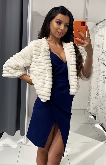 Bolerko futerko białe