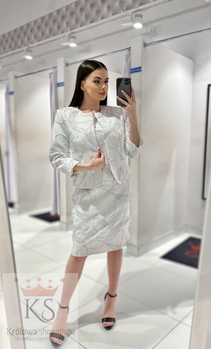Sukienka krótka rękawek srebro/popiel