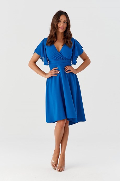 Sukienka krótka pas rękawek chaber