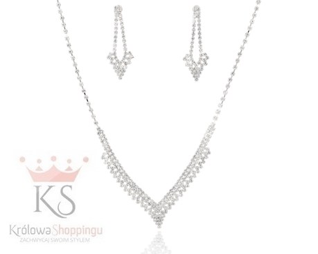 Komplet szpic z długimi kolczykami złoto/srebro