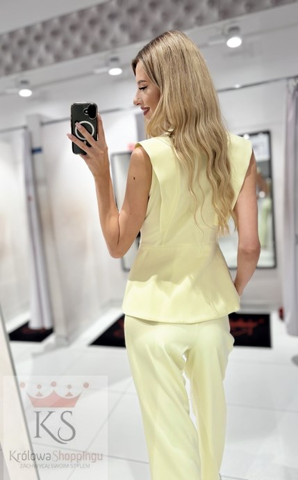 Komplet kamizelka plus spodnie cytryna