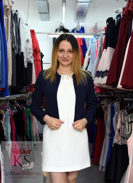 Żakiet materiałowy granat