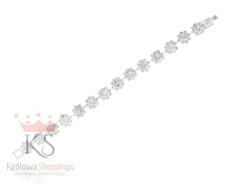 Bransoleta cyrkoniowa kwiaty