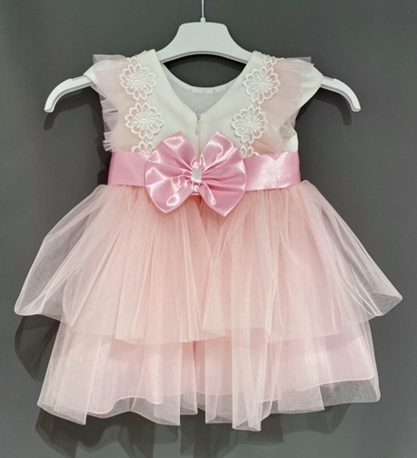 Sukienka dziecięca tiul koronka u góry róż