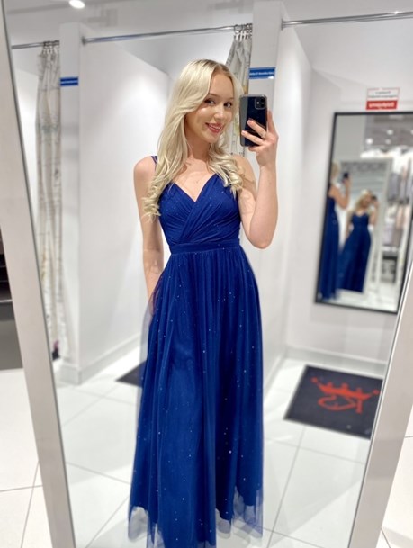 Sukienka długa ramiączka tiul pas brokat granat