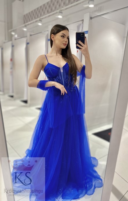 Sukienka długa gorset tiul chaber