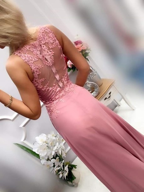 Sukienka długa paski wrzos