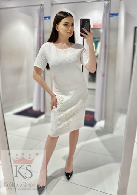 Żakiet pastelowy złoto/ecru