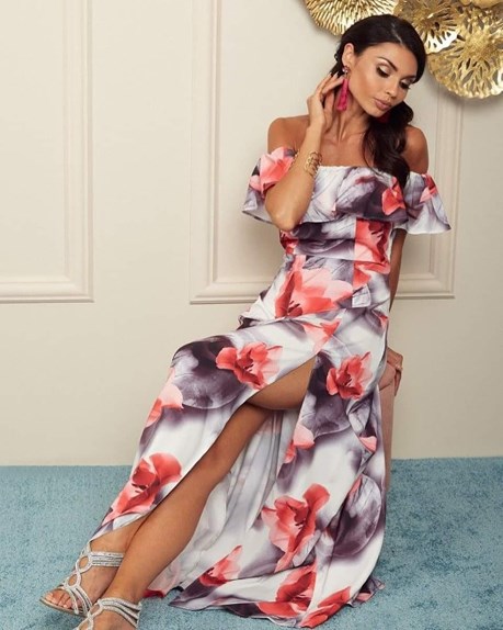 Sukienka długa hiszpanka kwiaty