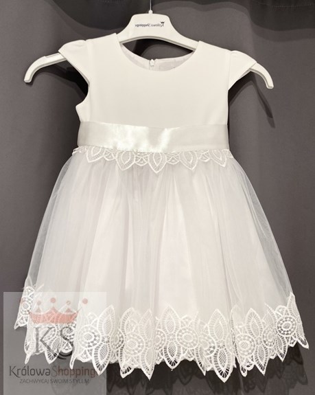 Sukienka dziecięca z haftem biel