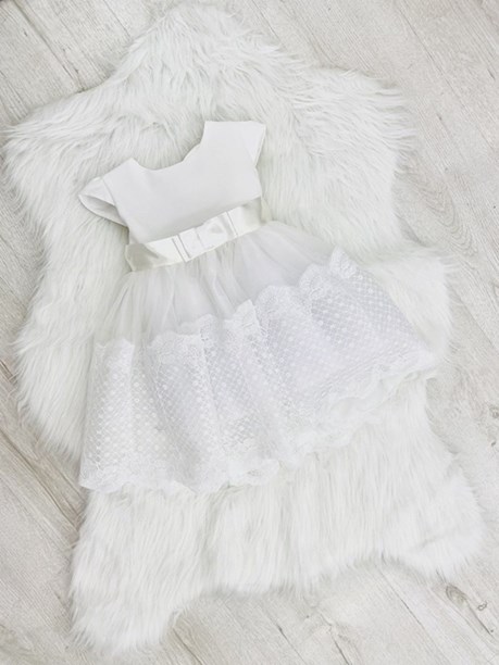 Sukienka dziecięca koronka na dole biel