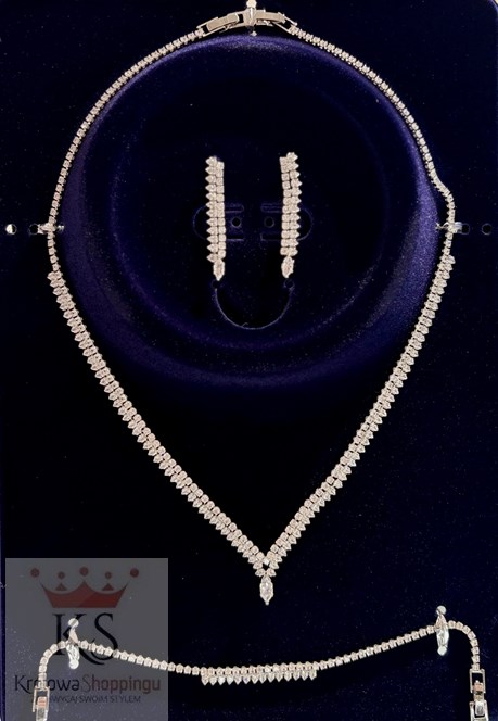 Komplet cyrkoniowy łezka mniejsza