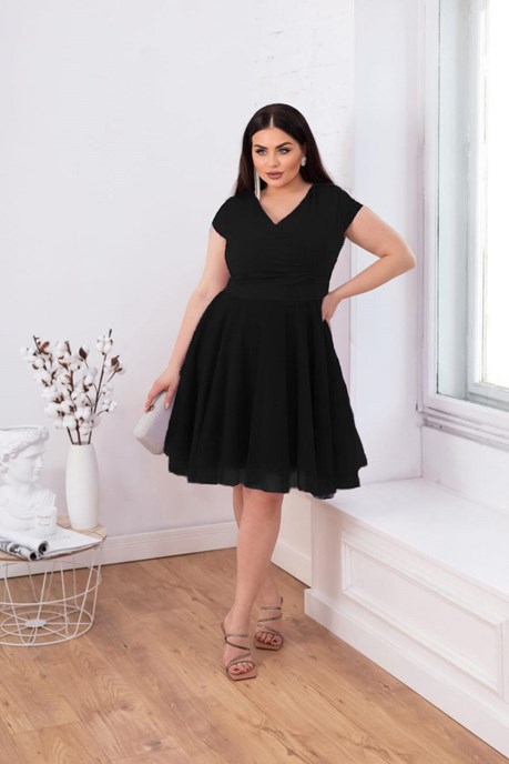 Sukienka krótka rękawek spódnica tiul czerń
