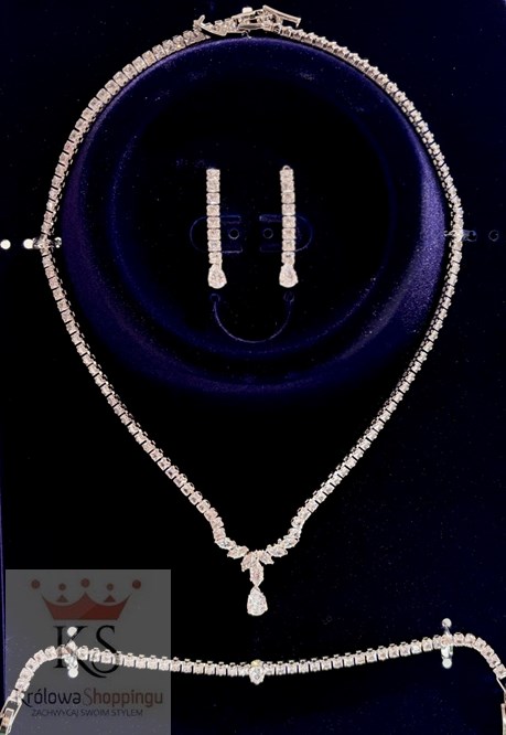 Komplet cyrkoniowy łezka