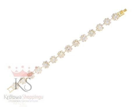 Bransoleta cyrkoniowa kwiaty