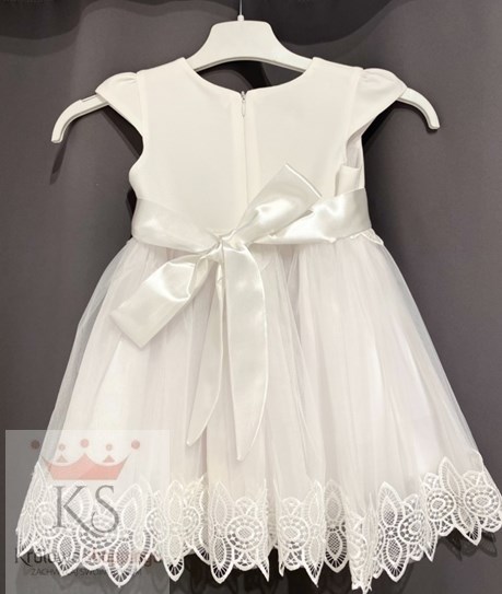 Sukienka dziecięca z haftem biel