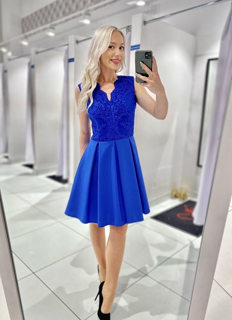 Sukienka krótka gładki dół chaber