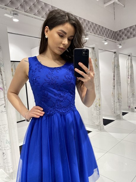 Krótka sukienka koronka tiul chaber