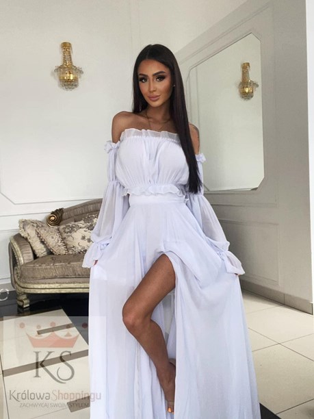 Sukienka długa hiszpanka rękaw gołębi