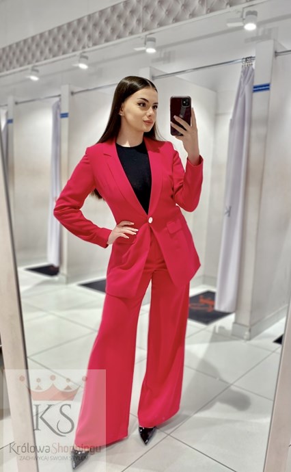 Garnitur damski malinowy