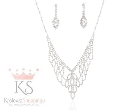 Komplet cyrkonie ażur