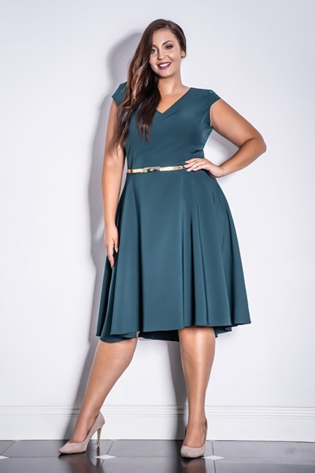 Sukienka krótka z paseczkiem zielony