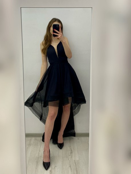 Sukienka asymetryczna ramiączka brokat czerń