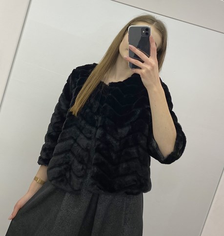 Bolerko futerko czarny