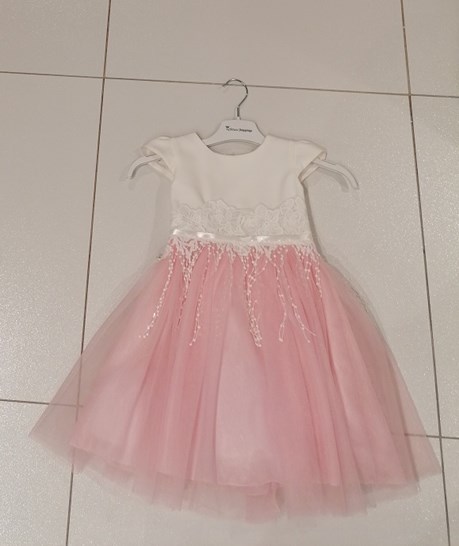 Sukienka dziecięca zdobienie kokarda tył róż