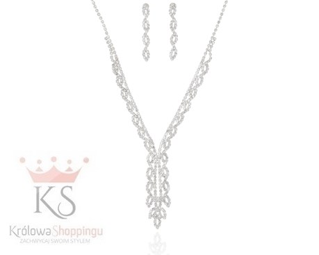 Komplet cyrkonie krawatka