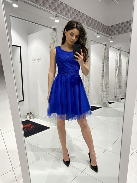 Krótka sukienka koronka tiul chaber