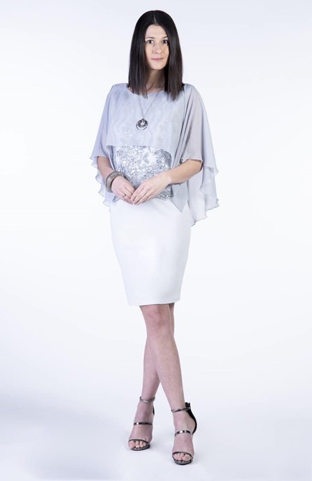 Sukienka maskująca wzór narzuta szary/popiel