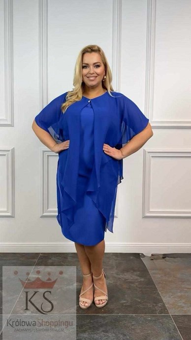 Sukienka krótka maskująca narzutka chaber