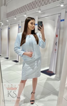 Sukienka krótka rękawek pastelowy błękit