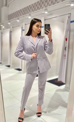 Garnitur damski popiel