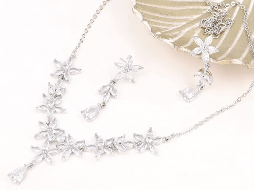 Komplet kryształ kwiatki