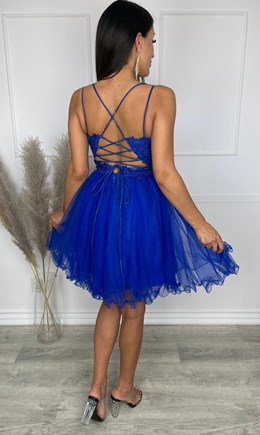 Sukienka krótka ramiączka gorset tiul chaber