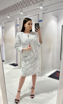 Sukienka krótka rękawek srebro/popiel