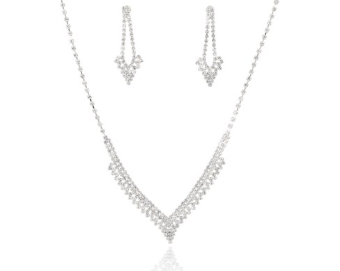 Komplet szpic z długimi kolczykami złoto/srebro