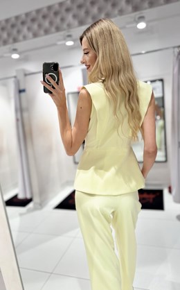 Komplet kamizelka plus spodnie cytryna