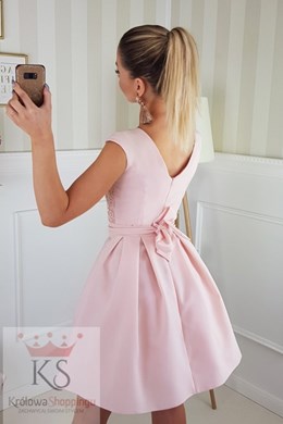 Sukienka krótka gładki dół róż