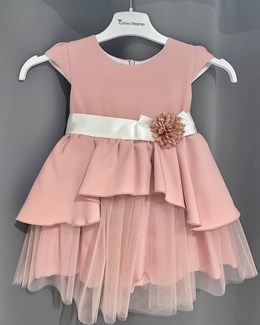 Sukienka dziecięca baskinka tiul wrzos