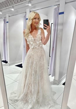 Sukienka długa koronka tiul beż/biel