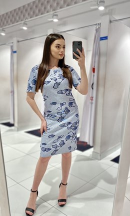 Sukienka krótka rękawek połysk srebro/czerń