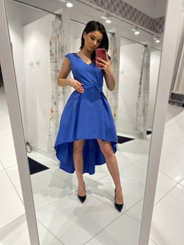 Sukienka asymetryczna z paskiem jeans