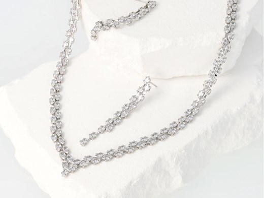 Komplet kryształki w szpic