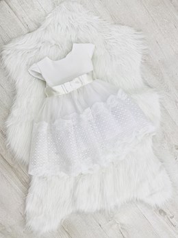 Sukienka dziecięca koronka na dole biel
