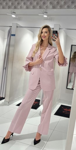 Garnitur damski cyrkonie róż